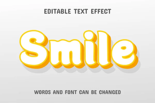 Smile Text Bewerkbaar Teksteffect — Stockvector