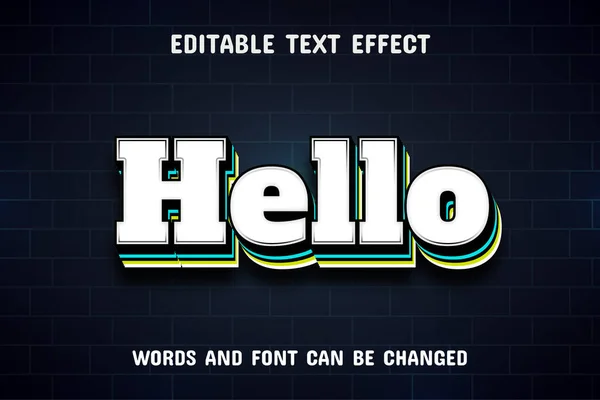 Hallo Text Editierbarer Text Effekt — Stockvektor