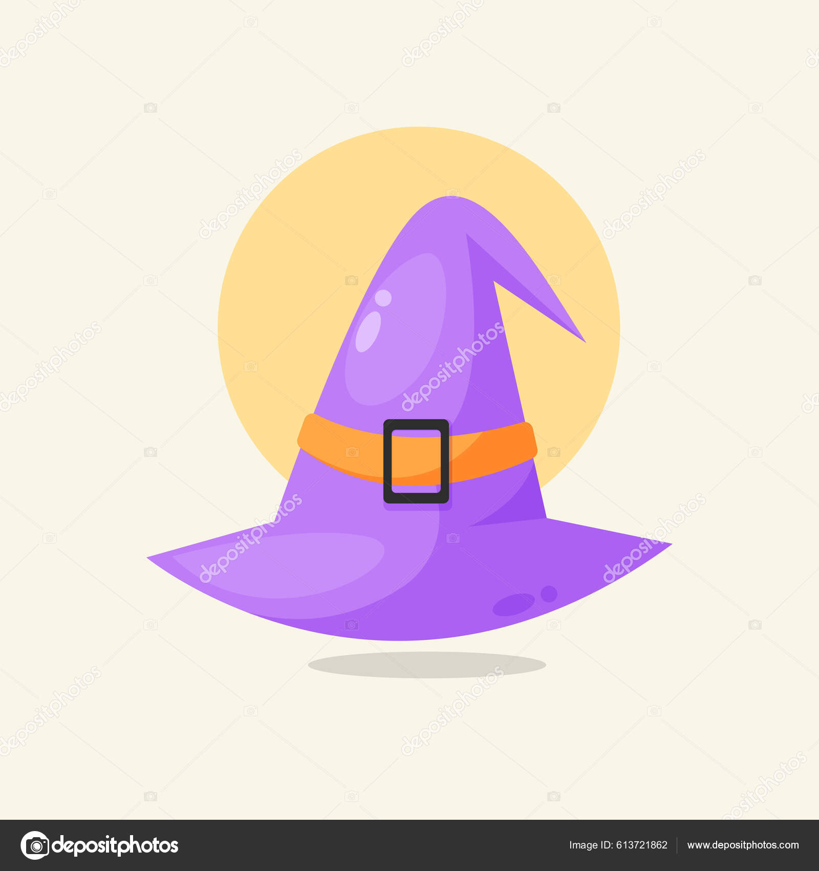 Unicórnio Bonito Num Chapéu Bruxa Com Peito Conceito Halloween Desenho imagem vetorial de Alinart© 506367442