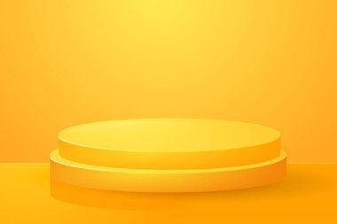 Gerçekçi 3D ürün modeli için turuncu podyumu istifledi