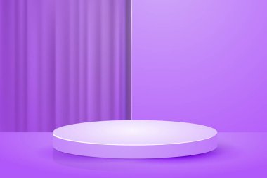 Yumuşak mor 3d soyut arkaplan podyum ürün sunumu düzenleme görüntüsü
