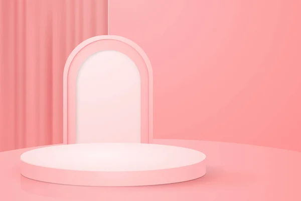 3d pembe soyut podyum sahne ürün sunumu modelleme görüntüsü