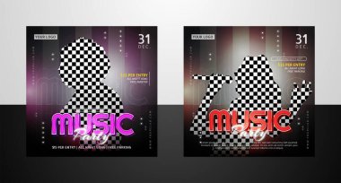 Sosyal medya tanıtımı için gece canlı müzik afişi