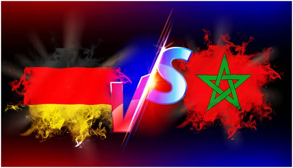 Morocco Spain Flags Two Vector Flags Symbol Relationship Confrontation — Stock Photo, Image