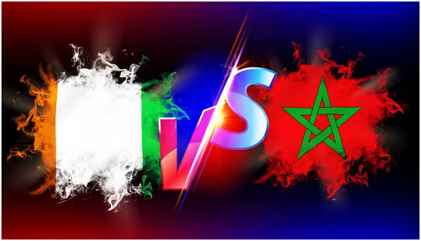 Morocco India Pågående Handelskrig Konflikt Flagga Två Länder Mittemot Varandra — Stockfoto