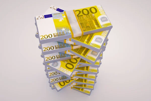Pénzörvény 200 Eurós Bankjegyekkel Pénzügyi Kockázatokkal Renderin — Stock Fotó