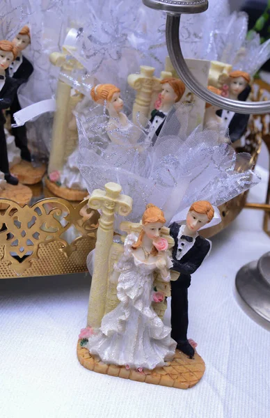 Figurines Top Wedding Cake Wedding Decoration Cak — стоковое фото