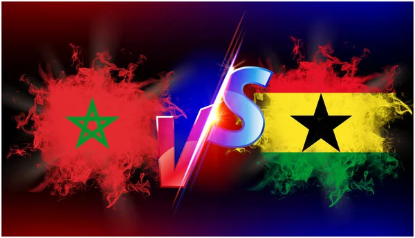 Marokkó Ghána Folyamatos Kereskedelmi Háborús Konfliktus Zászló Két Ország Szemben — Stock Fotó