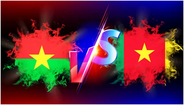 Kamerun Burkina Faso Folyamatos Kereskedelmi Háborús Konfliktus Zászló Két Ország — Stock Fotó