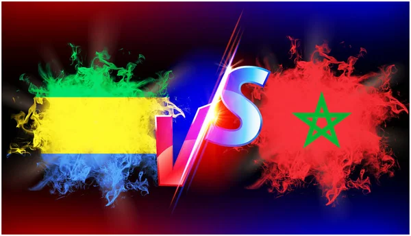 Marokkó Gabon Folyamatos Kereskedelmi Háború Konfliktus Zászló Két Ország Szemben — Stock Fotó