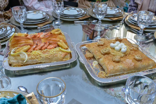 Fresh Baked Moroccan Fish Pastilla Moroccan Foo — Stock Photo, Image