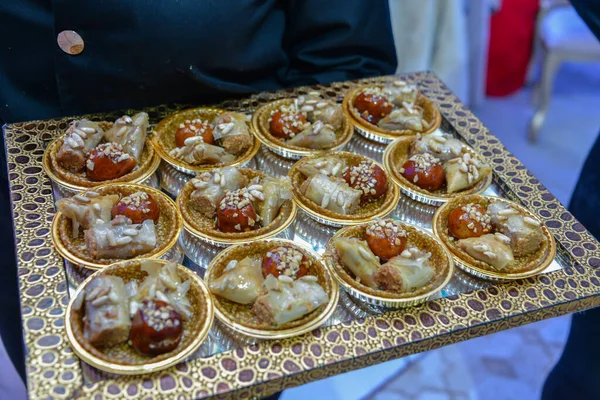 Dulces Postres Marroquíes Cocina Marroquí Famosa Por Sus Deliciosas Galletas — Foto de Stock