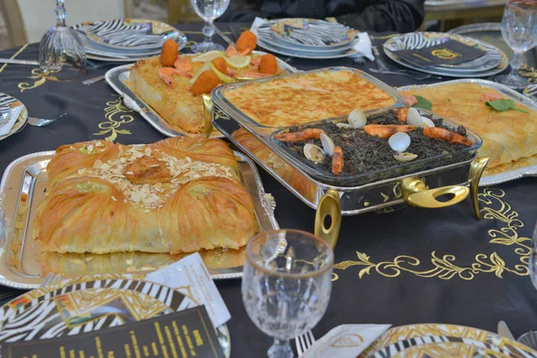 Pastel Pescado Marroquí Pastilla Servido Bodas Eventos —  Fotos de Stock