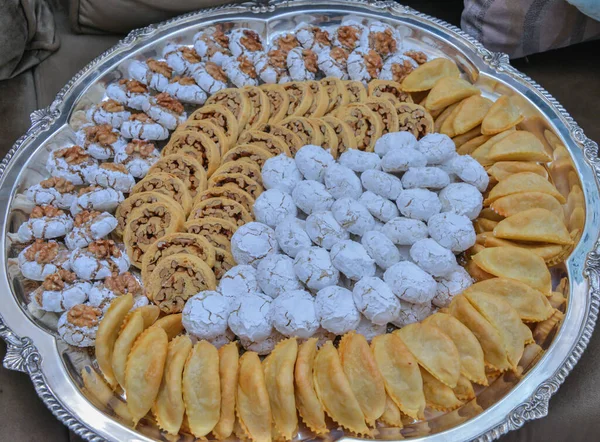 Galletas Caseras Festivas Marroquíes Cerca Marroquí Foo —  Fotos de Stock