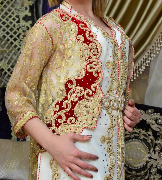 Moroccan Caftan Moroccan Women Traditional Costume Considered One Oldest Traditional — Stock Photo, Image