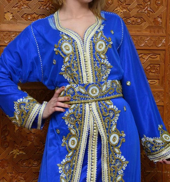 Kaftan Maroko Adalah Kostum Tradisional Wanita Maroko Pakaian Ini Dianggap — Stok Foto