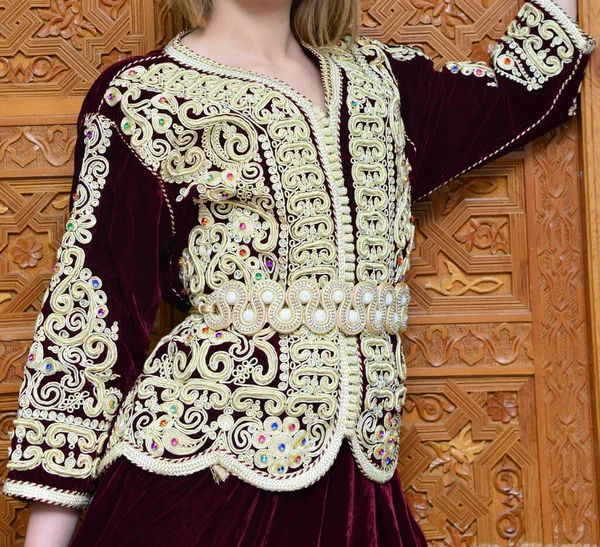 Caftan Marocain Est Costume Traditionnel Des Femmes Marocaines Est Considéré — Photo