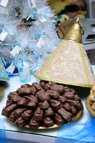 Dulces Marroquíes Tradicionales Ofrecen Boda Eid Fitr Galletas Galletas — Foto de Stock