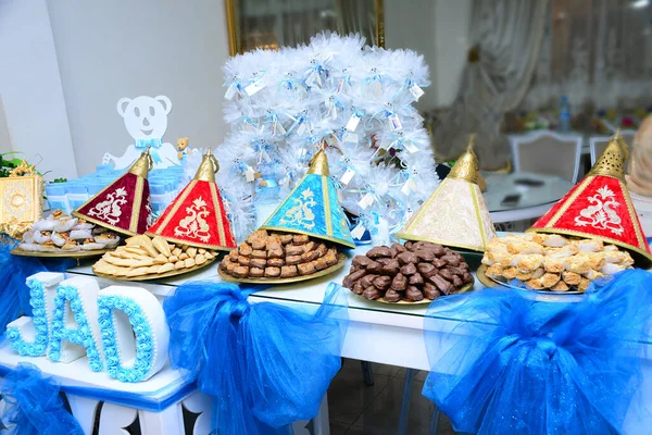 Doces Marroquinos Tradicionais São Oferecidos Casamento Eid Fitr Biscoitos Biscoitos — Fotografia de Stock