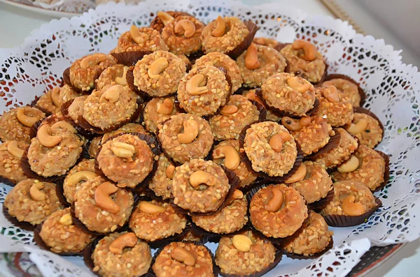 Assiette Biscuits Beurre Marocain Sur Fond Blanc — Photo
