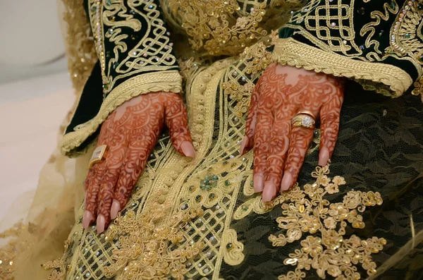 Mão Com Hena Marroquina — Fotografia de Stock