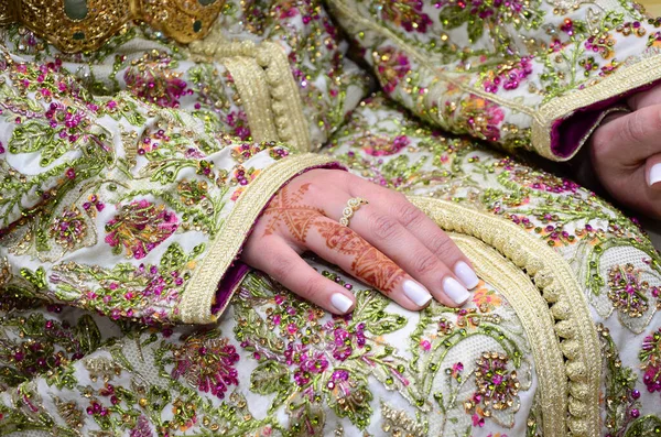 Wedding Moroccan Henna Drawing Henna Girl Hand — Stock Photo, Image