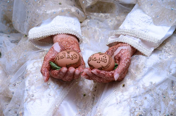 Puseram Mãos Hena Noiva Desenho Henna Festa Henna — Fotografia de Stock