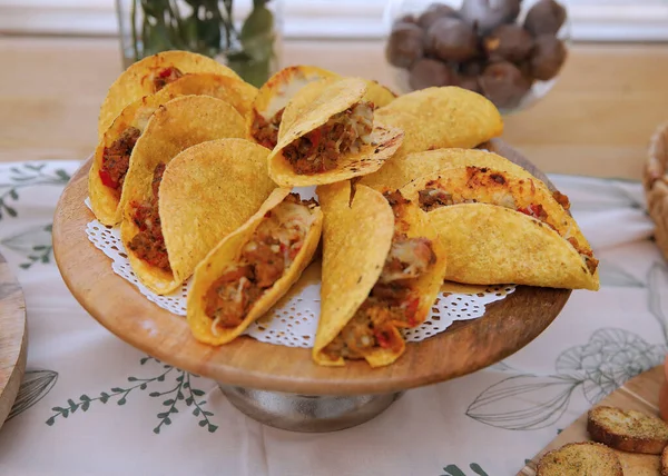 Auténtica Barbacoa Mexicana Carnitas Taco Pollo —  Fotos de Stock