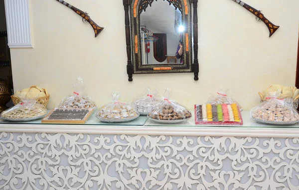 Variedad Dulces Tradicionales Marroquíes Vacaciones Evento —  Fotos de Stock
