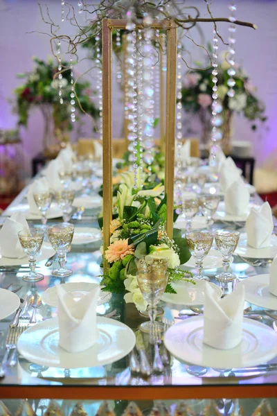 Wedding Reception Wedding Celebration Party Setup Stylish Table Decoration — Stockfoto