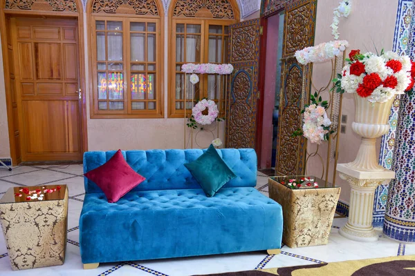 Moroccan Wedding Sofa Wedding Decor — ストック写真