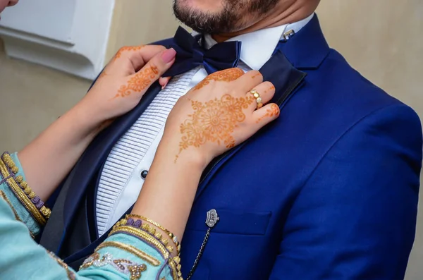 Пара Великій Марокканській Весіллі — стокове фото