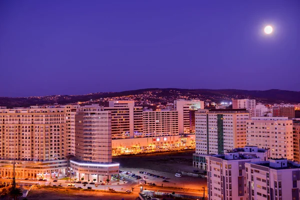 Blick Auf Die Stadt Tanger Bei Nacht Marokko — Stockfoto