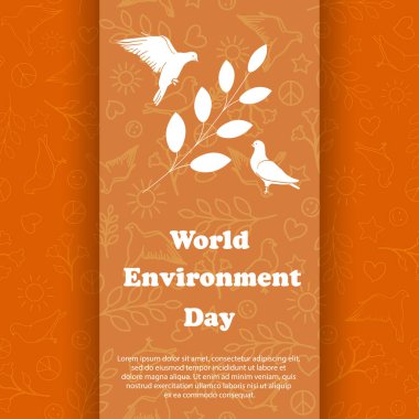 Dünya çevresi günü. Ekoloji arka planı. Vektör İllüstrasyonu.