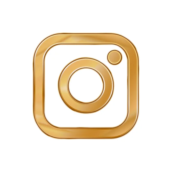 Instagram vektör sosyal medya simgesi. Instagram logo vektör çizimi. Altın stili tasarım.