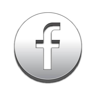 3D harfi simgesi. Sosyal medya ikonu. Facebook ikonu. Facebook logo vektör illüstrasyonu.