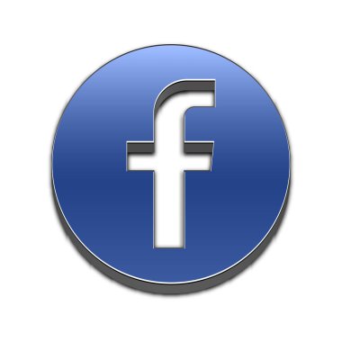 3D harfi simgesi. Sosyal medya ikonu. Facebook ikonu. Facebook logo vektör illüstrasyonu.