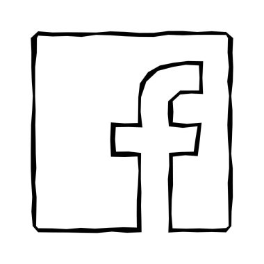 Mektup f simgesi. Sosyal medya simge. Facebook simgesi. Facebook logo vektör çizim.