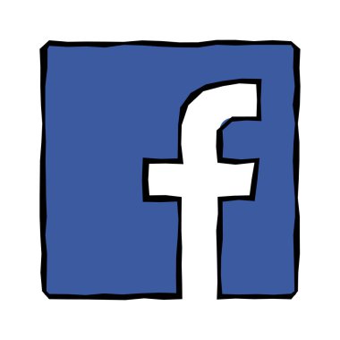 Mektup f simgesi. Sosyal medya simge. Facebook simgesi. Facebook logo vektör çizim.