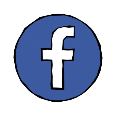 Mektup f simgesi. Sosyal medya simge. Facebook simgesi. Facebook logo vektör çizim.