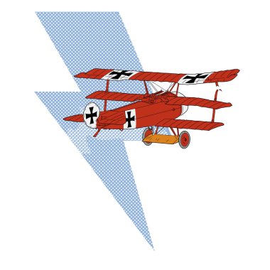 Kızıl Dünya Savaşı 'nın temsili mavi gökyüzünde uçuyor. Gömlek için tasarım.