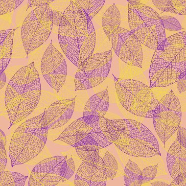 Sonbahar yapraklarının pürüzsüz deseni. Tekstil endüstrisi için vektör illüstrasyon.