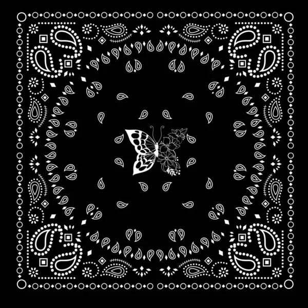 Egy Monokróm Mandala Vektorillusztrációja Kivonat Textilipar Számára — Stock Vector