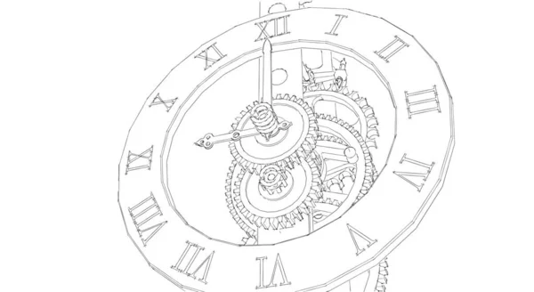 Horloge Graphique Symbole Illustration — Photo