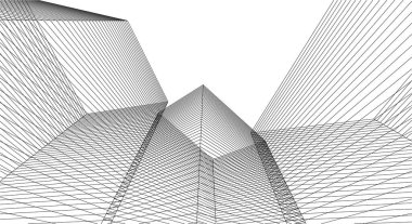 soyut mimari 3d resimleme arkaplanı