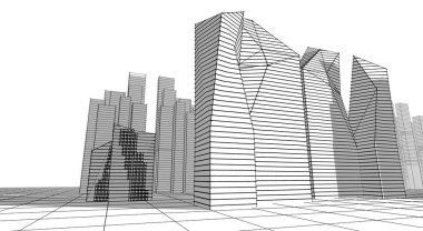 soyut mimari dekonstrüktivizm 3d görüntüleme
