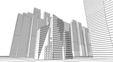 soyut mimari dekonstrüktivizm 3d görüntüleme