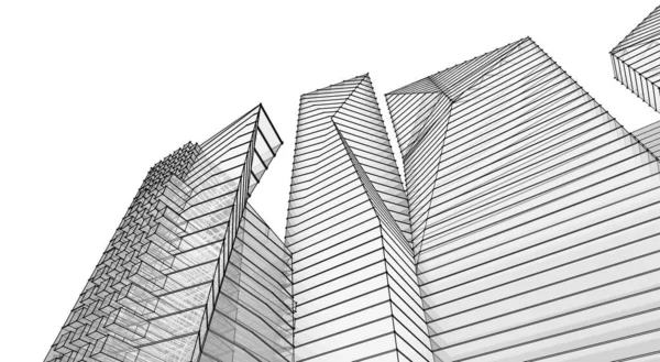 abstract architecture deconstructivism 3d rendering