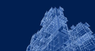 soyut mimari modülleri 3d oluşturma