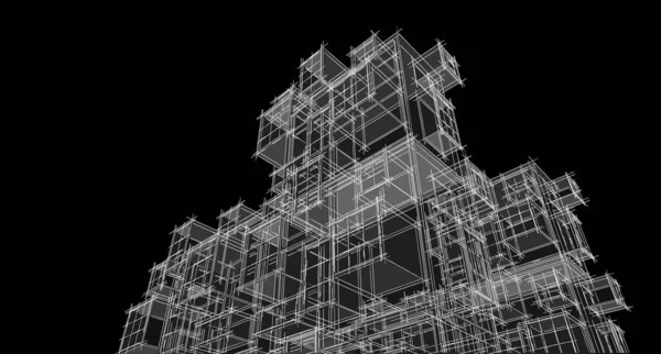 Elvont Architektúra Modulok Renderelés — Stock Fotó